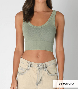 Reversible Herringbone Crop Top