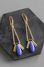 Load image into Gallery viewer, cobalt Artdeco earrings