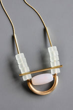 Load image into Gallery viewer, Glass and agate geo necklace