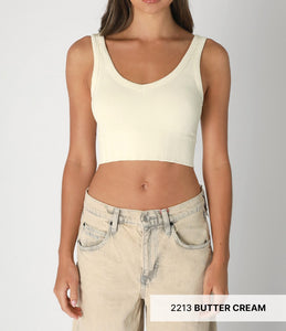 Reversible Herringbone Crop Top