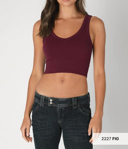 Reversible Herringbone Crop Top