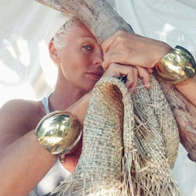 Load image into Gallery viewer, Globe dome brass Cuff bracelet