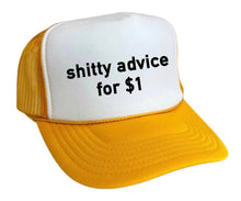 Load image into Gallery viewer, Shitty Advice for $1 Trucker Hat: Royal Blue/White