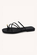Load image into Gallery viewer, GOLD TOE RING SANDALS Black