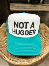 Load image into Gallery viewer, Not A Hugger Trucker Hat: Jade/White