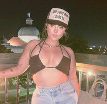 Load image into Gallery viewer, Tell Your Dad I Said Hi Trucker Hat: Gold/White