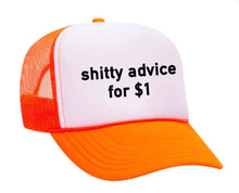 Load image into Gallery viewer, Shitty Advice for $1 Trucker Hat: Royal Blue/White
