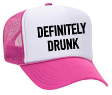 Load image into Gallery viewer, Definitely Drunk Trucker Hat: Jade/White