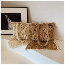 Load image into Gallery viewer, COTTON CROCHET BEACH SHOULDER BAG