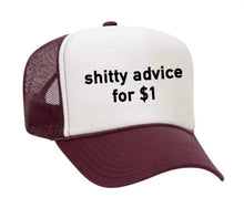 Load image into Gallery viewer, Shitty Advice for $1 Trucker Hat: Royal Blue/White