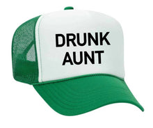 Load image into Gallery viewer, Drunk Aunt Trucker Hat: Jade/White