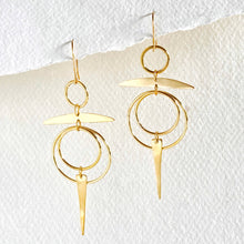 Load image into Gallery viewer, Brass hoop chandelier earrings solstice: Small