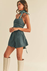 Washed Denim Romper