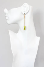 Load image into Gallery viewer, chartreuse discs earrings