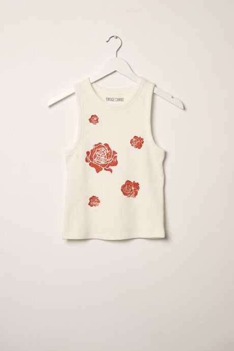 Vintage Roses Waffle Knit Tank