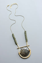 Load image into Gallery viewer, Black moss geo pendant necklace