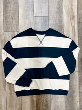 Load image into Gallery viewer, Classic Stripe Crew Wide Blk