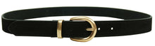 Load image into Gallery viewer, Leather gold buckle belt