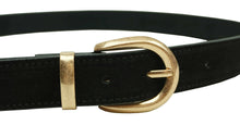 Load image into Gallery viewer, Leather gold buckle belt