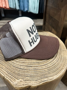 Not A Hugger Trucker Hat: Brown/Tan