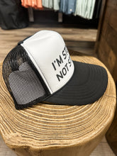 Load image into Gallery viewer, I&#39;m Stoned, Not Stupid Trucker Hat: Black/White