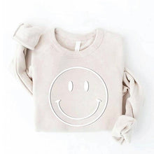 Load image into Gallery viewer, SMILEY FACE Tonal Puff Print Graphic Sweatshirt