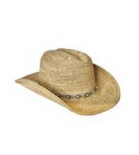 Load image into Gallery viewer, Raffia Cowboy Turquoise Hat