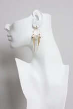Load image into Gallery viewer, white mint green hoops
