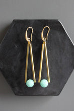 Load image into Gallery viewer, Amazonite geo earrings