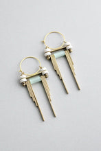 Load image into Gallery viewer, white mint green hoops