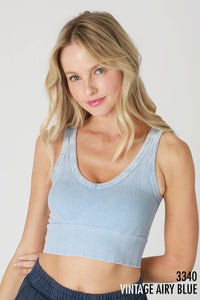 Reversible Herringbone Crop Top