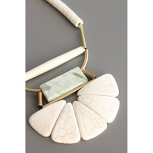 Load image into Gallery viewer, White stone &amp; jade lotus necklace