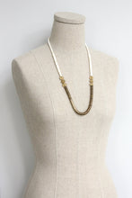 Load image into Gallery viewer, Gold hematite and white disc necklace