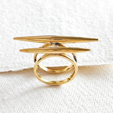 Load image into Gallery viewer, Solid brass double spike needle ring