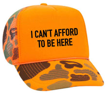 Load image into Gallery viewer, I Can’t Afford To Be Here Trucker Hat: Red/White