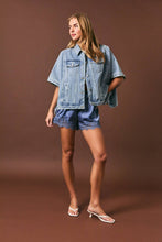 Load image into Gallery viewer, DENIM CAPE JACKET
