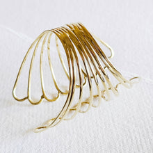 Load image into Gallery viewer, Brass butterfly scalloped wrap cuff bracelet