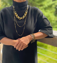 Load image into Gallery viewer, Brass ox link and chain bracelet
