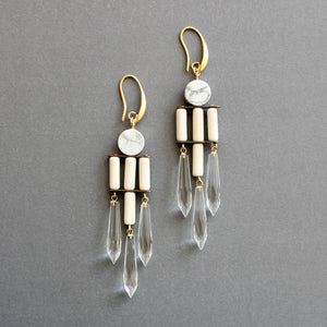 White/Crystal Geo Dangle