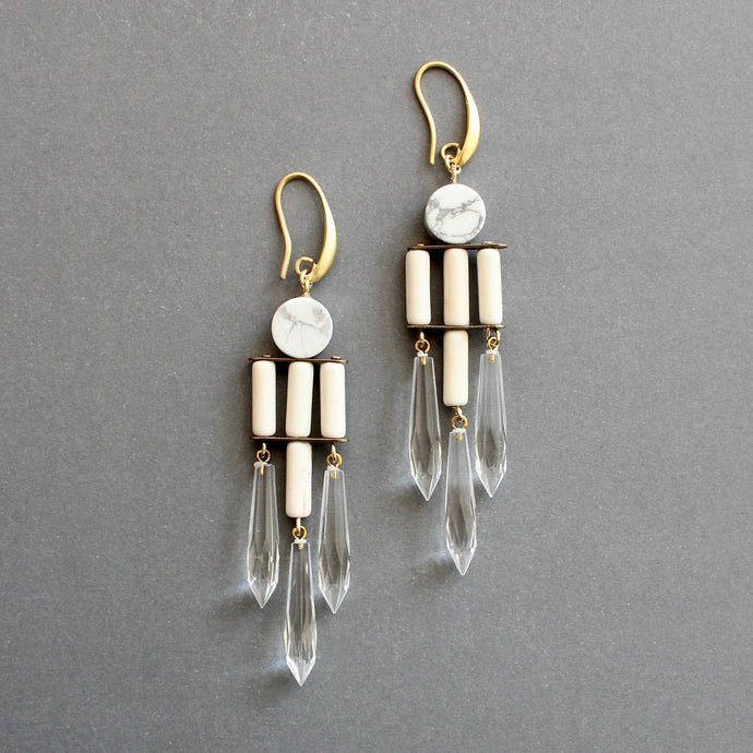 White/Crystal Geo Dangle