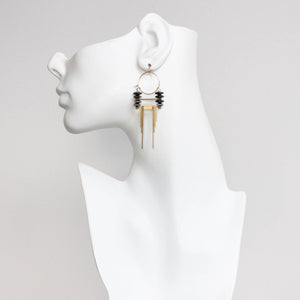 ArtDeco hematite and brass hoop