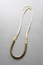 Load image into Gallery viewer, Gold hematite and white disc necklace