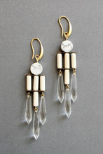 Load image into Gallery viewer, White/Crystal Geo Dangle