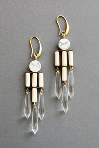White/Crystal Geo Dangle