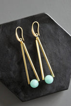 Load image into Gallery viewer, Amazonite geo earrings