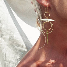 Load image into Gallery viewer, Brass hoop chandelier earrings solstice: Small