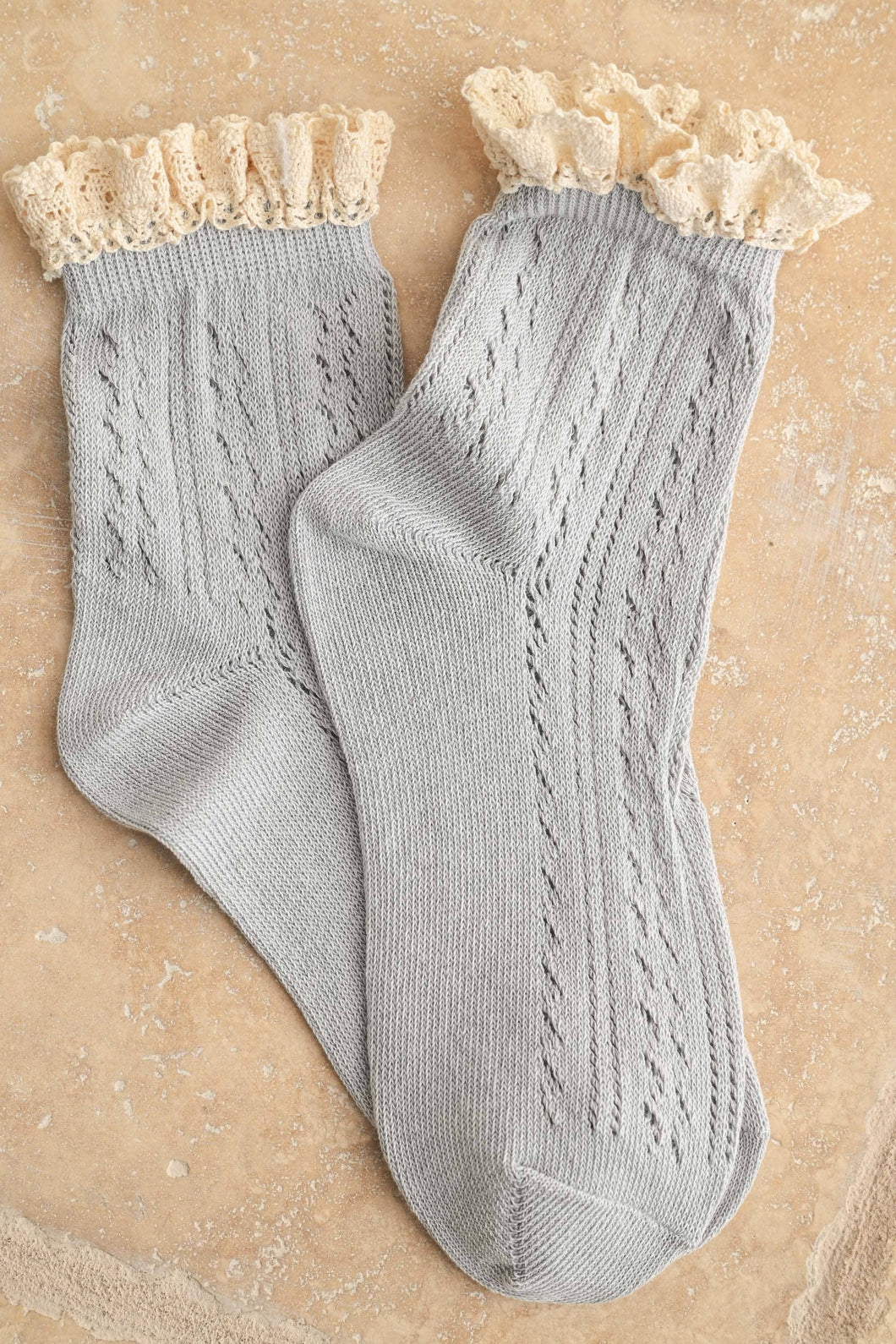 POINTELLE CROCHET TRIM SOCKS