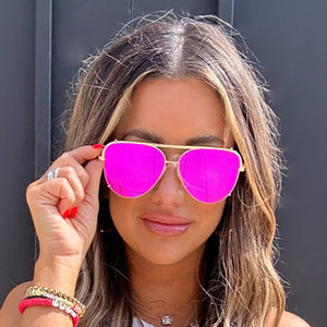 Cristina Tangle Free Mirror Pink Aviator