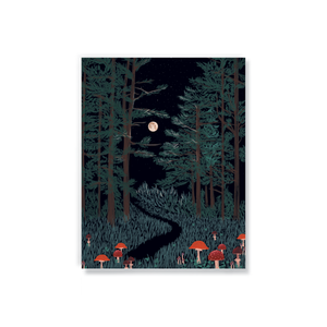 Moonrise Forest Layflat Journal Notebook: Lined / Medium