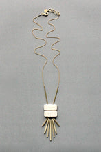 Load image into Gallery viewer, White geo pendant necklace